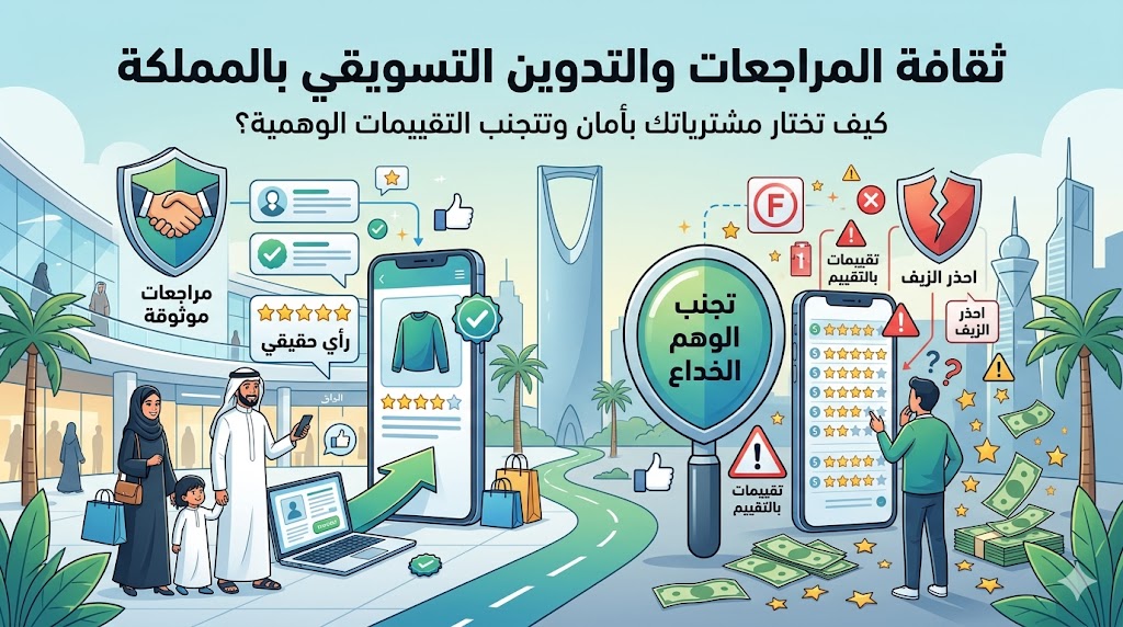 ثقافة المراجعات والتدوين التسويقي بالمملكة: كيف تختار مشترياتك بأمان وتتجنب التقييمات الوهمية؟