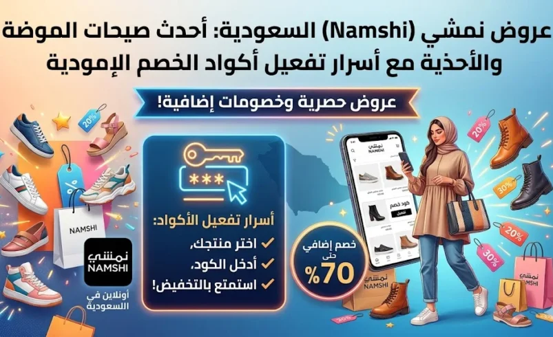 عروض نمشي (Namshi) السعودية: أحدث صيحات الموضة والأحذية مع أسرار تفعيل أكواد الخصم الإضافية.