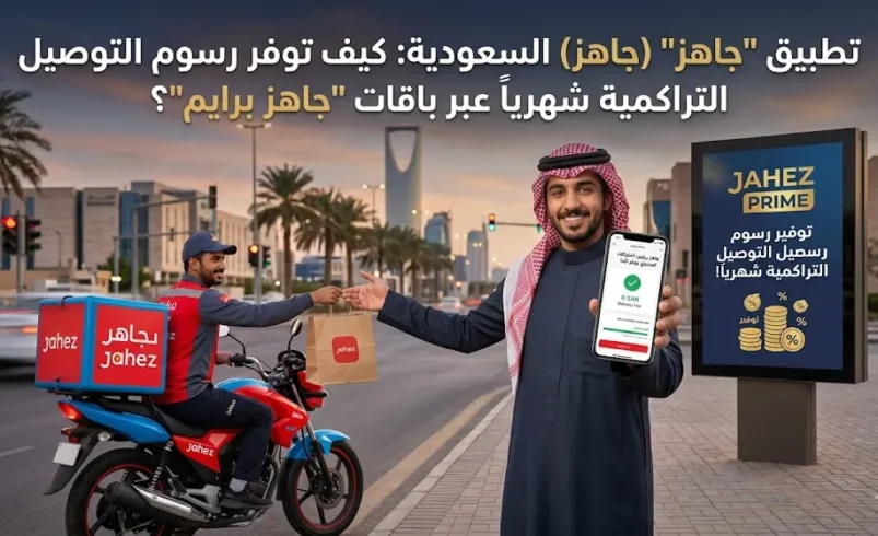 تطبيق “جاهز” (Jahez) السعودية: كيف توفر رسوم التوصيل التراكمية شهرياً عبر باقات “جاهز برايم”؟