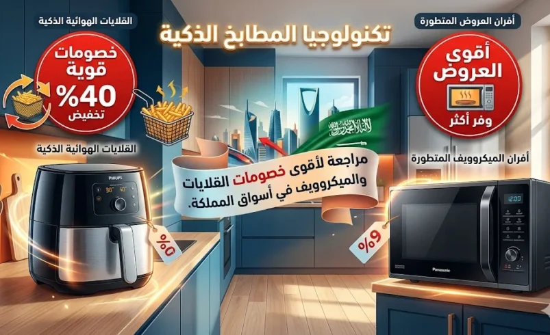 تكنولوجيا المطابخ الذكية: مراجعة لأقوى خصومات القلايات الهوائية والميكروويف في أسواق المملكة.