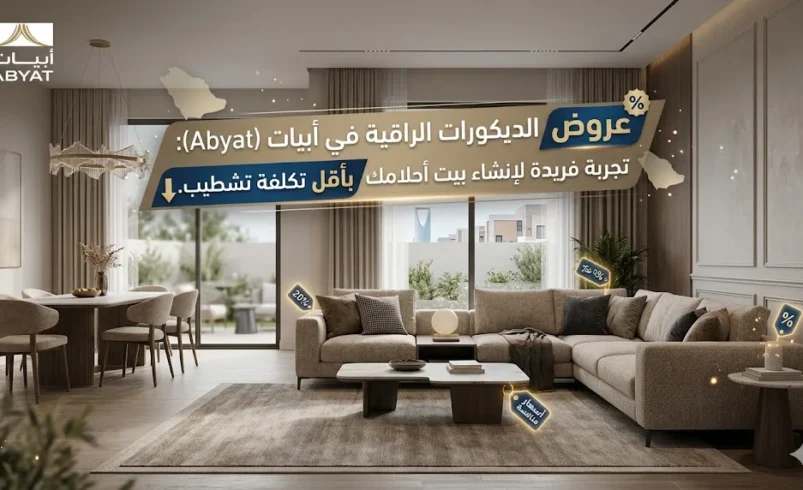 عروض الديكورات الراقية في أبيات (Abyat): تجربة فريدة لإنشاء بيت أحلامك بأقل تكلفة تشطيب.