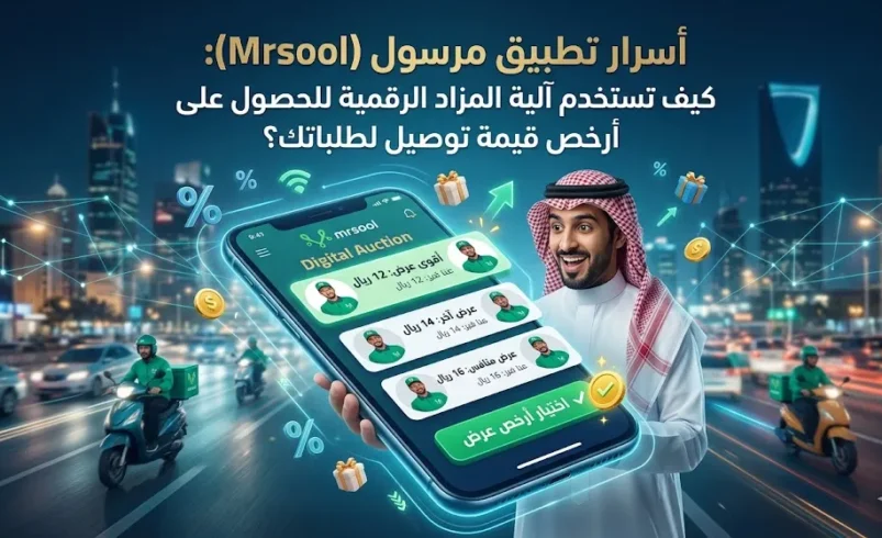 أسرار تطبيق مرسول (Mrsool): كيف تستخدم آلية المزاد الرقمية للحصول على أرخص قيمة توصيل لطلباتك؟